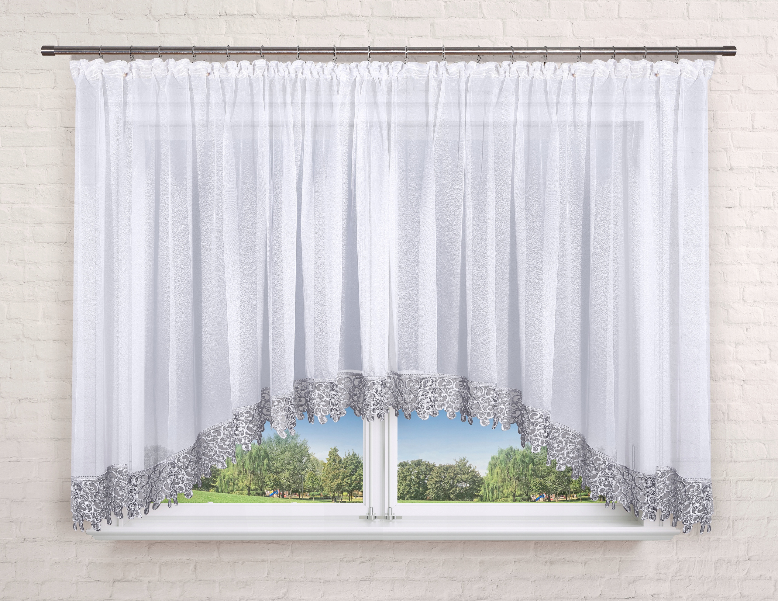 

Firana 300x120,łuk,markizeta,gipiura 15cm-szara