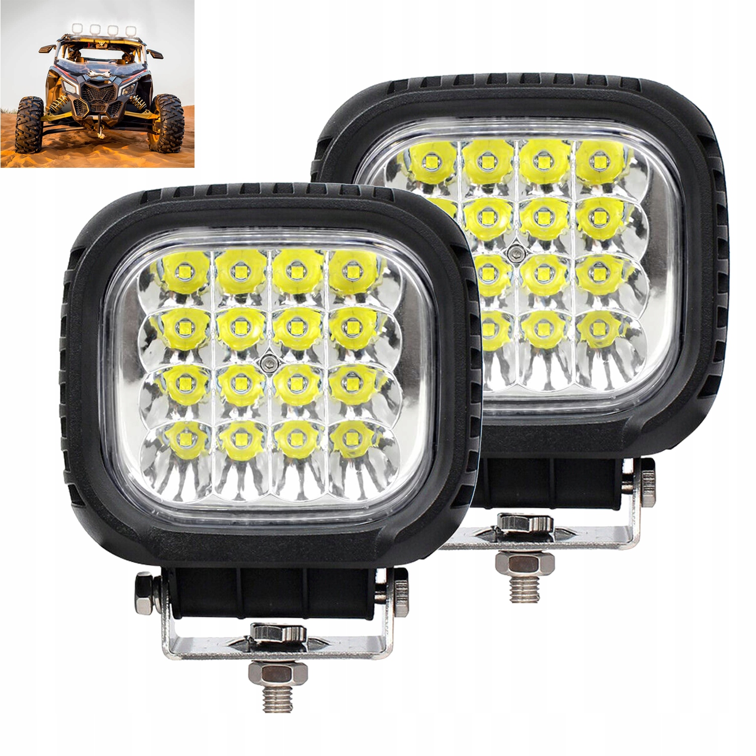 Výkonná Led Pracovní Lampa 48W Halogen Automobilový Světlomet Reflektor 12V 24V