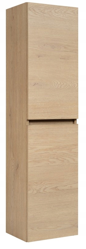 Závěsná koupelnová skříňka Dub sloupek 136 cm Přední strana Dub světlý matný
