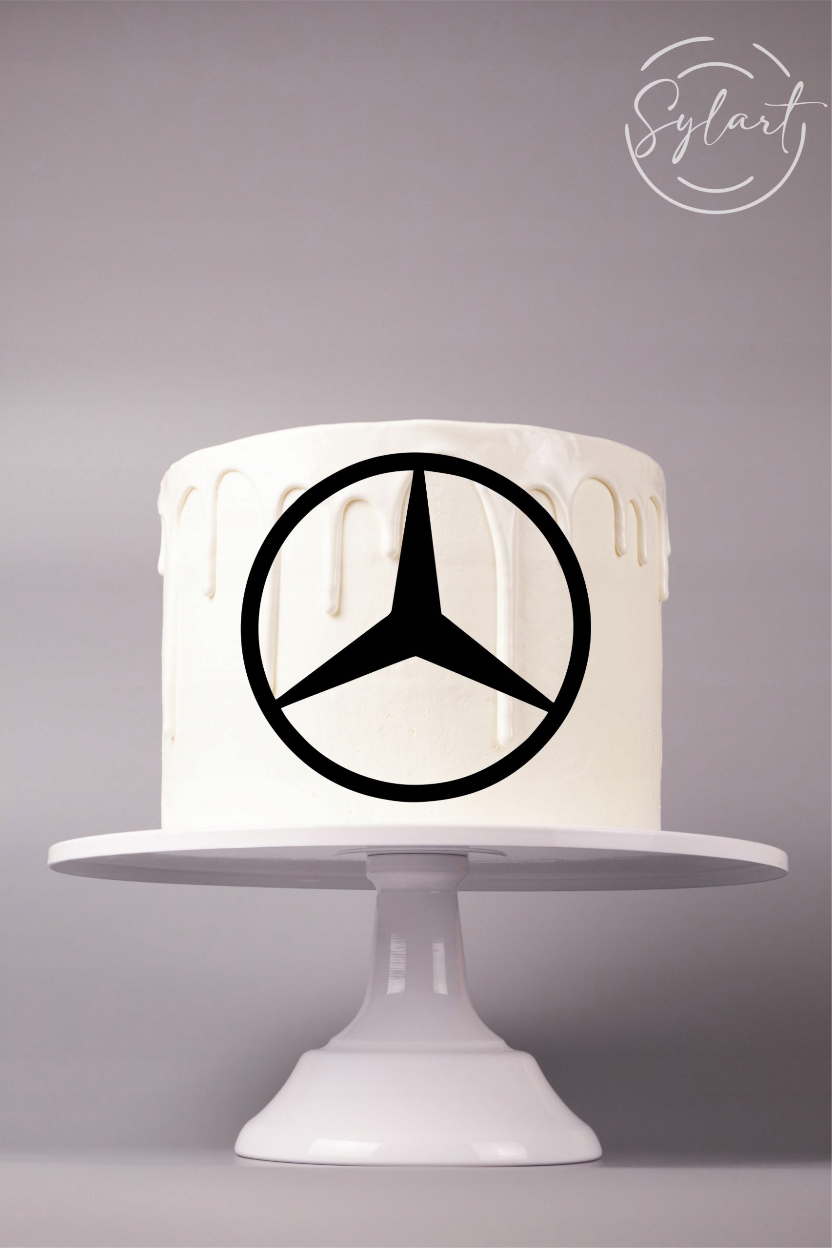 

Topper na bok tortu mercedes logo czarny plexi