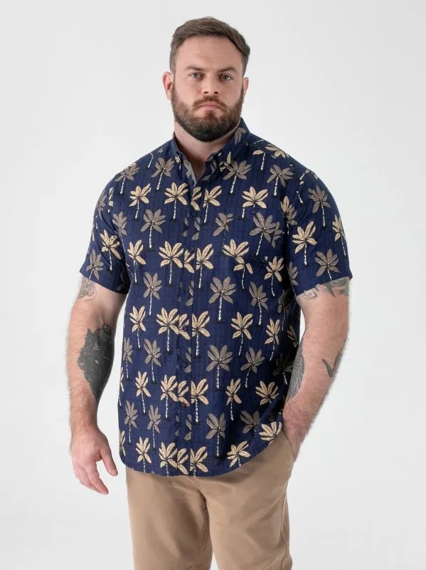 Pánská sportovní košile DAVEY-D555 modrá, velká velikost, Velikost 8XL