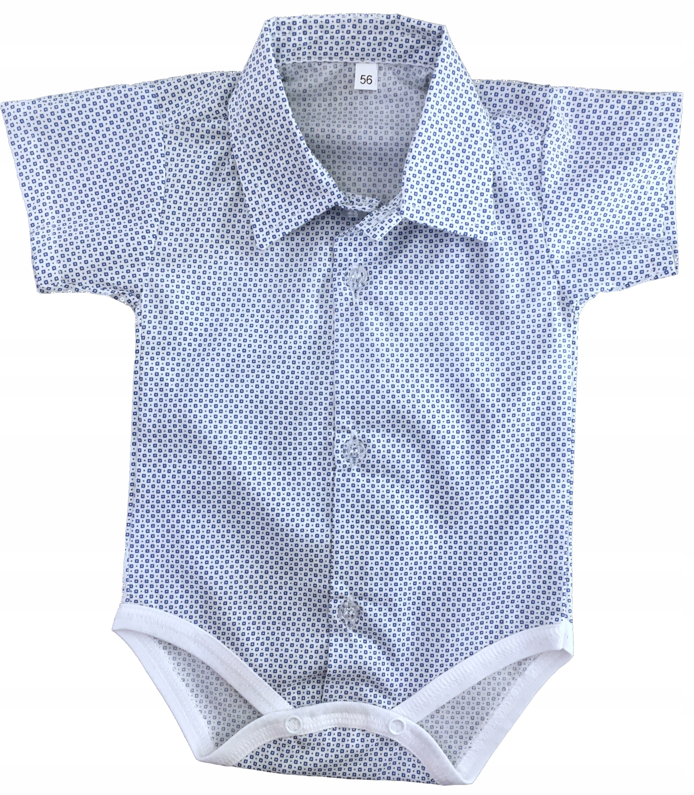 KOSZULOBODY w granatowe wzorki wizytowe 56 cm 0-2m