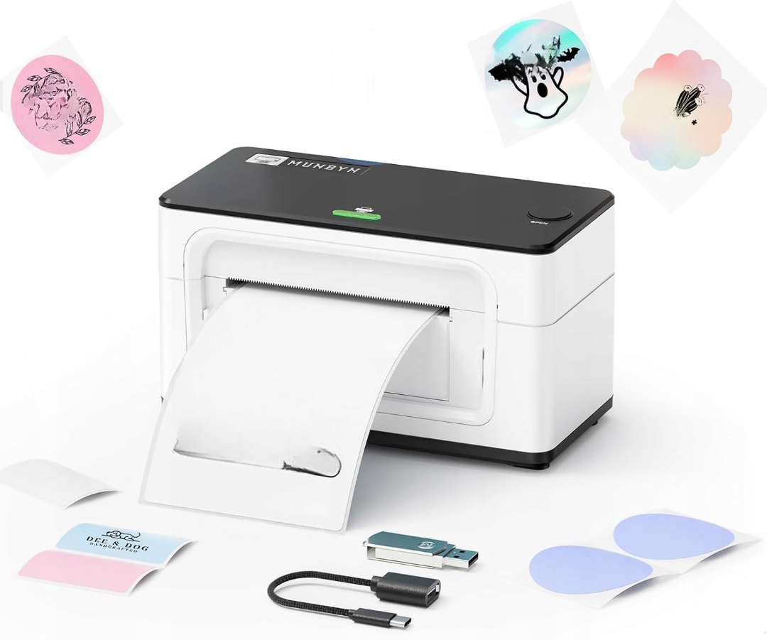 Termotlačiareň, Prenosná Stolová Etiketovačka Munbyn Bluetooth 300 Dpi