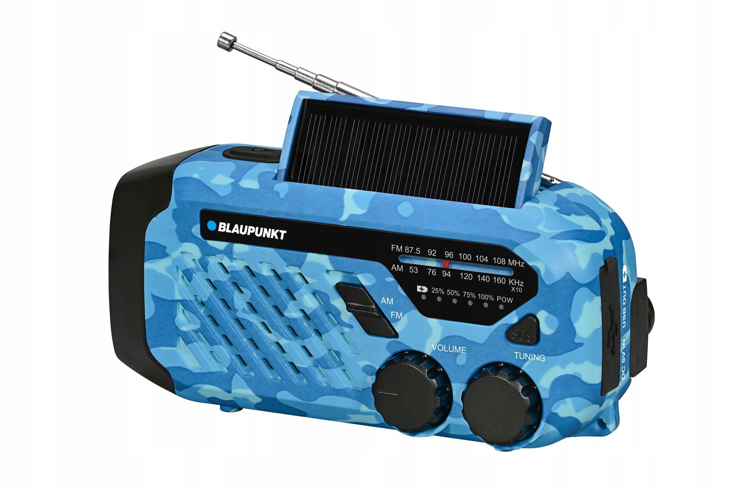 Turistické rádio na kliku dynamo Fm tuner svítilna Solar Blaupunkt ER10BC