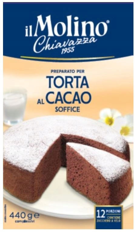 5X Čokoládový dort Torta Cacao 440 g il Molino Chiavazza