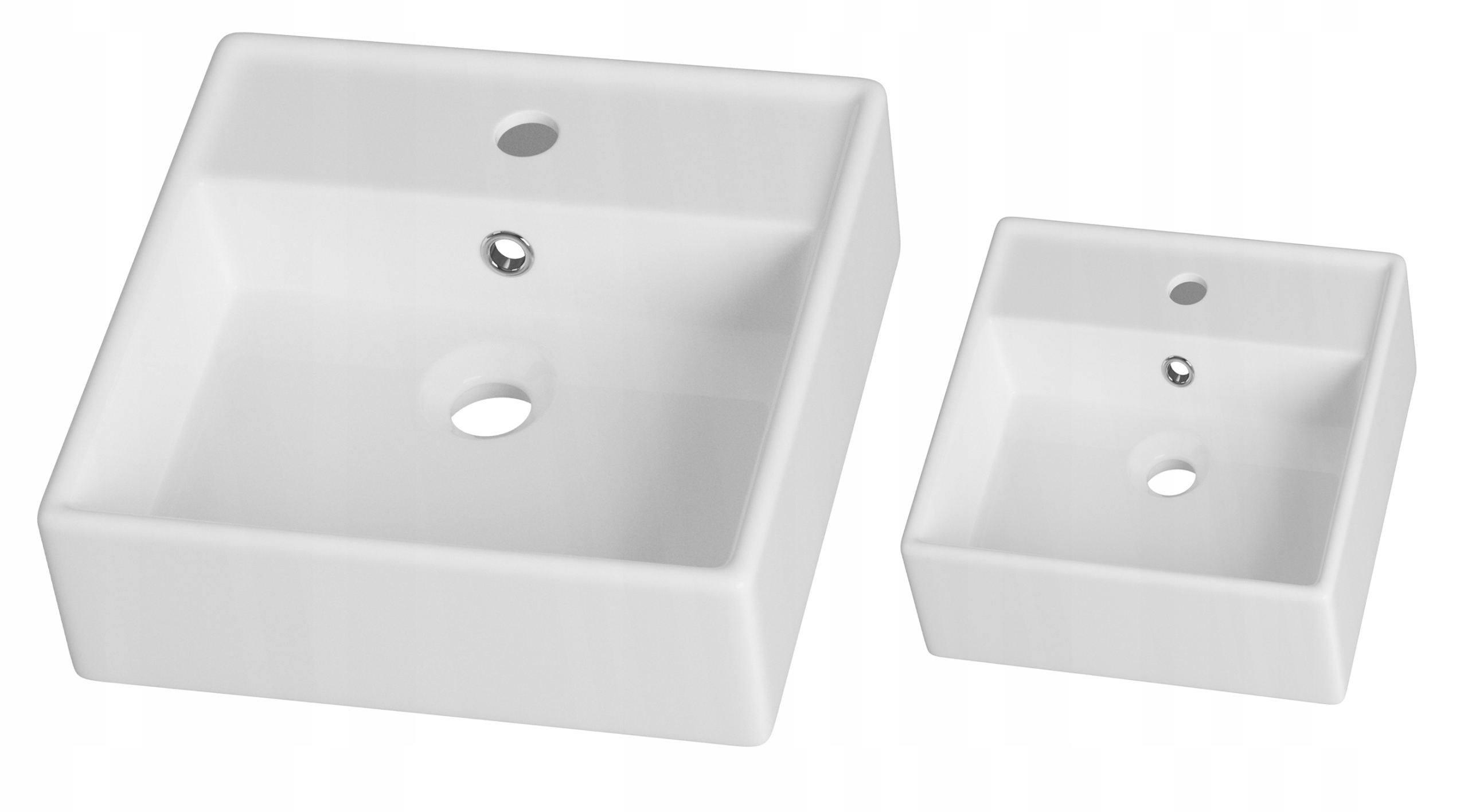 Umyvadlo Na Desku Mona Bílé Keramické Čtvercové Koupelnové S Přepadem