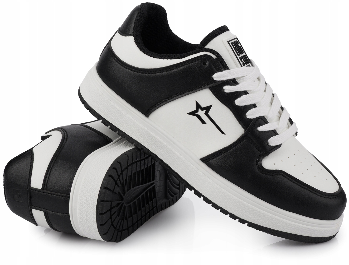 BIG STAR DAMSKIE BIAŁO-CZARNE SNEAKERSY BUTY SPORTOWE EKOSKÓRA r. 38 Rozmiar 38