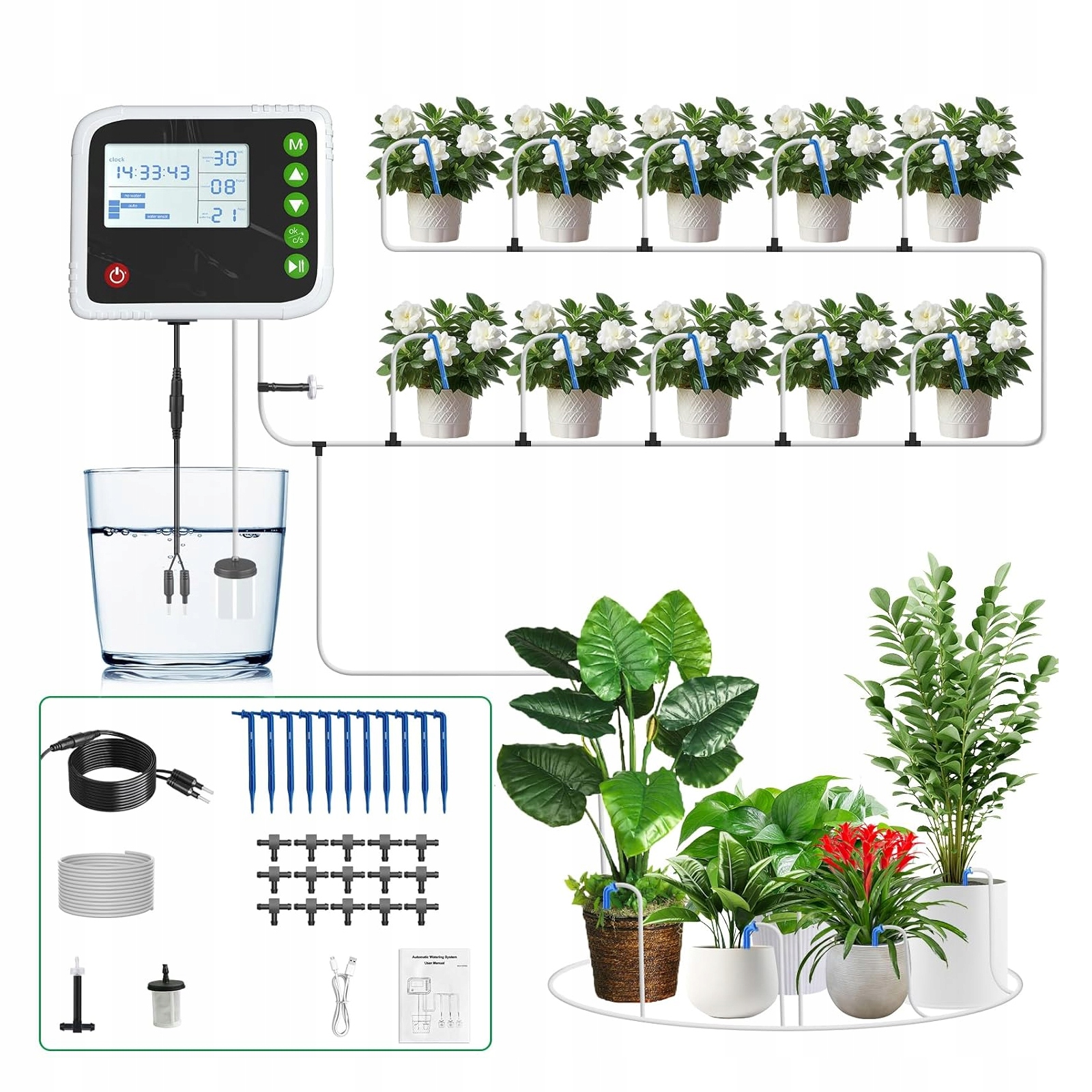 Automatický Systém Zavlažování Zahradního Balkonu S Kapací Hadicí 15 M