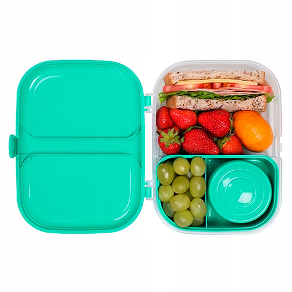 sistema 37.8oz Plastic Bento Ribbon Food Storage Box Green