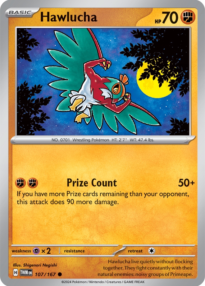 Oryginalna Karta Pokemon Hawlucha (twm 107) Reverse Holo