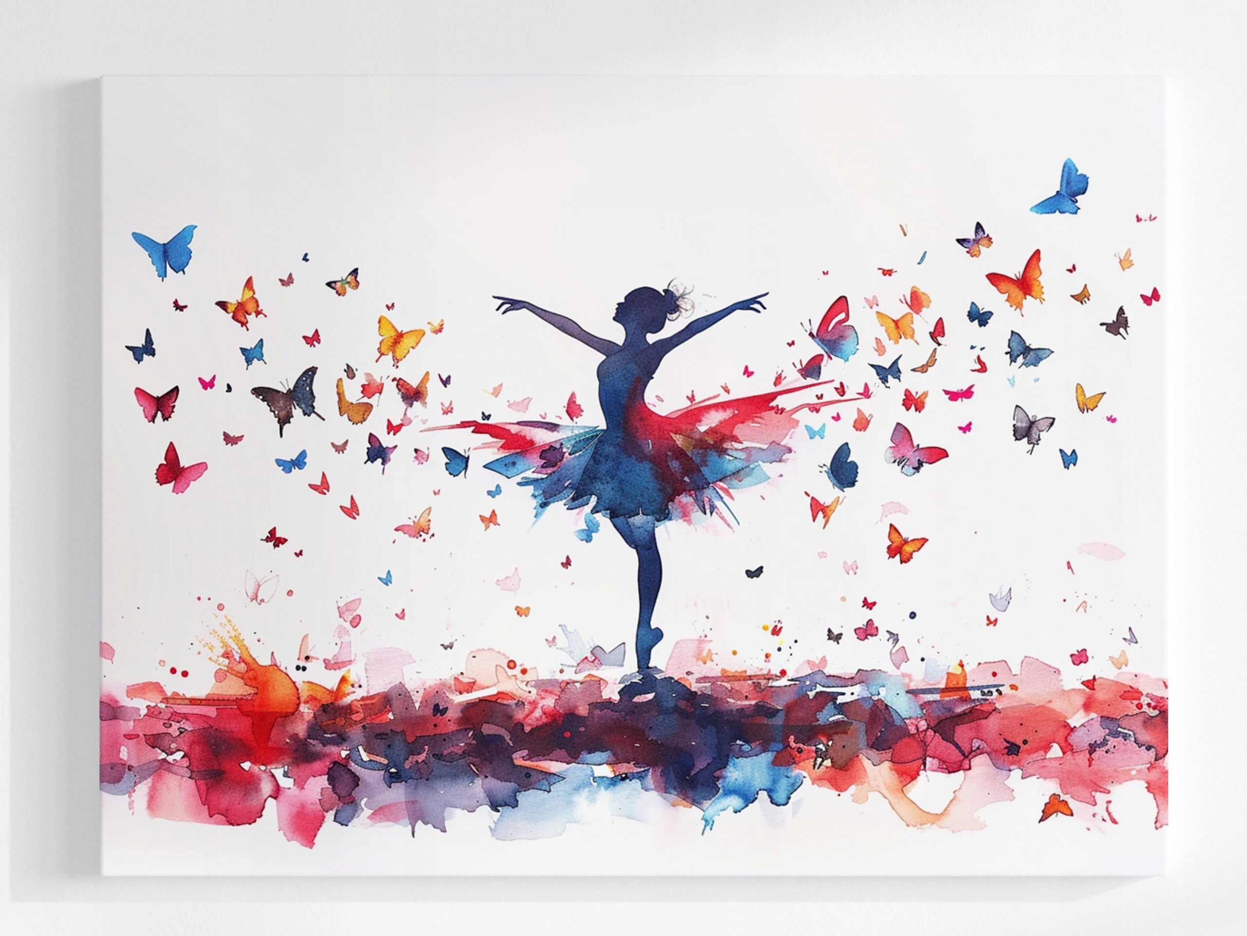 Obraz Na Plátně Canvas Baletka Motýli Akvarel Tanec Abstrakce 80x60