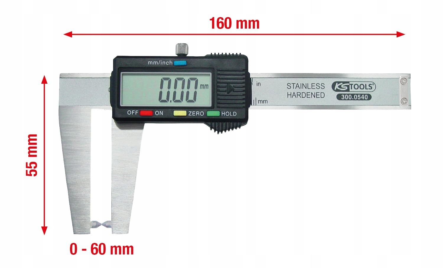 KS TOOLS Cyfrowy Suwmiarka Do Tarczy Hamulcowych 0-60mm 160mm — miniatura 2