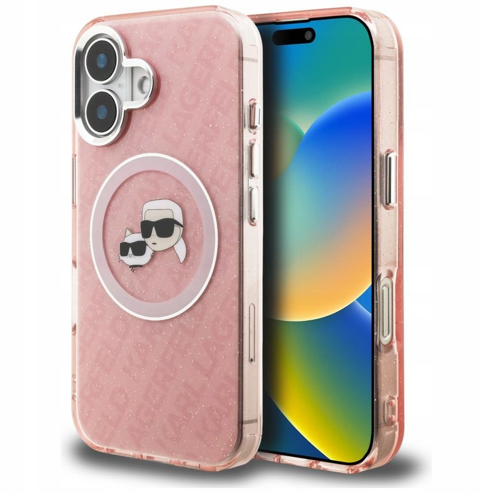Pouzdro Karl Lagerfeld IML Glitter Karl & Choupette MagSafe pro iPhone 16