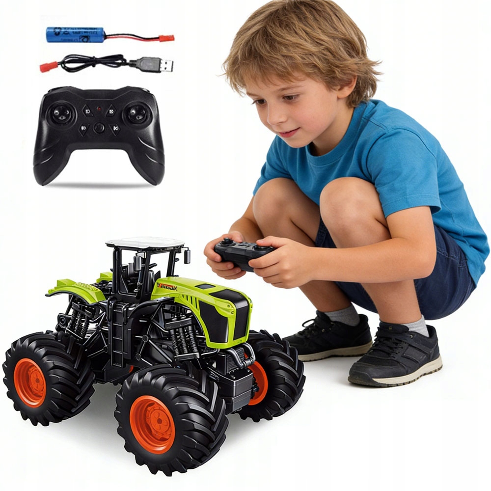 Traktor Zdalnie Sterowany Ciągnik Z Przyczepą Rc Farma Skala 1:16