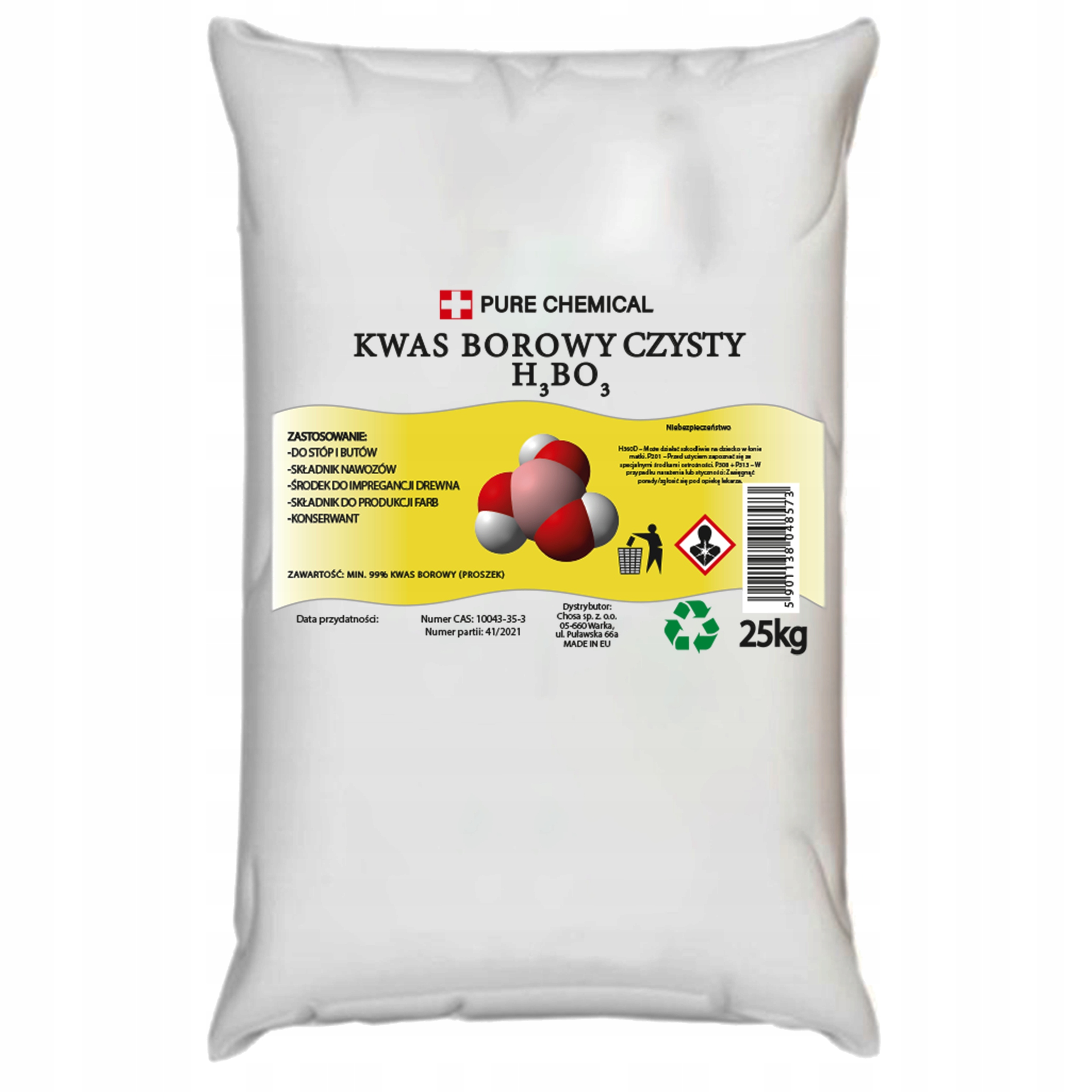 Kwas Borowy Borny Proszek Do Butów Stóp 25KG