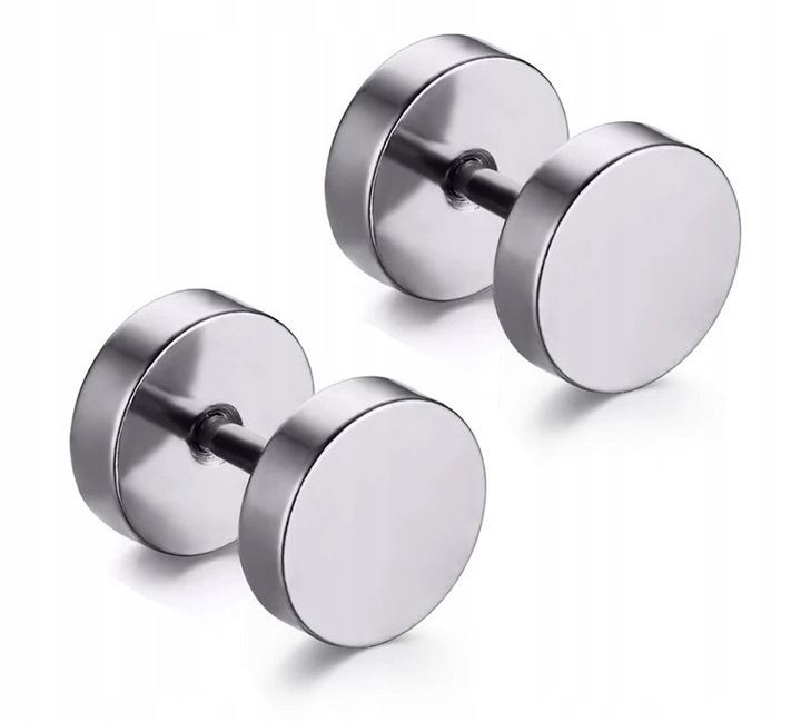 

Kolczyki Srebrne Hantle Stal Nierdzewna