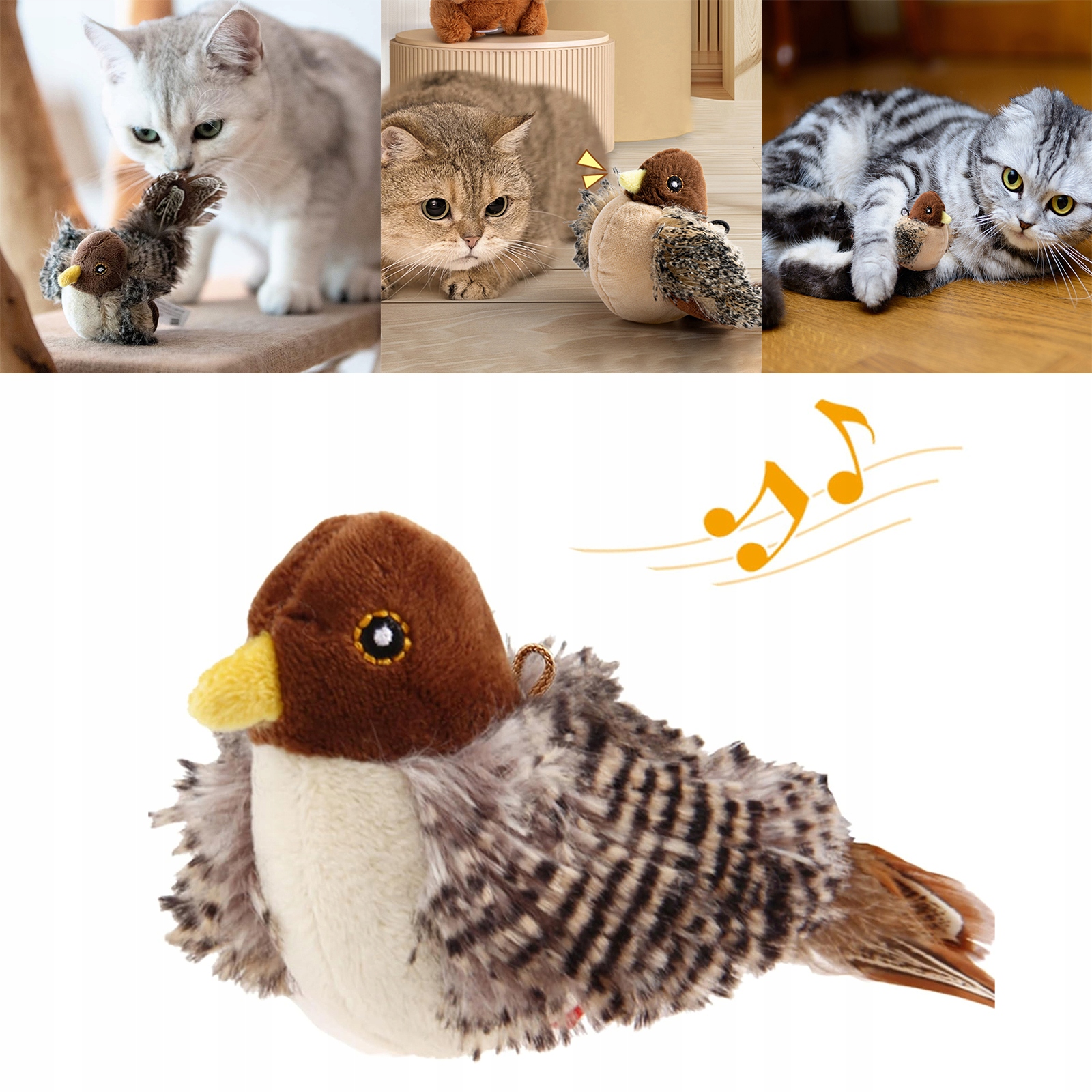 Levně Interaktivní Pták Pro Kočky Se Zvukem Zvíře Simuluje Zvuky Ptáků