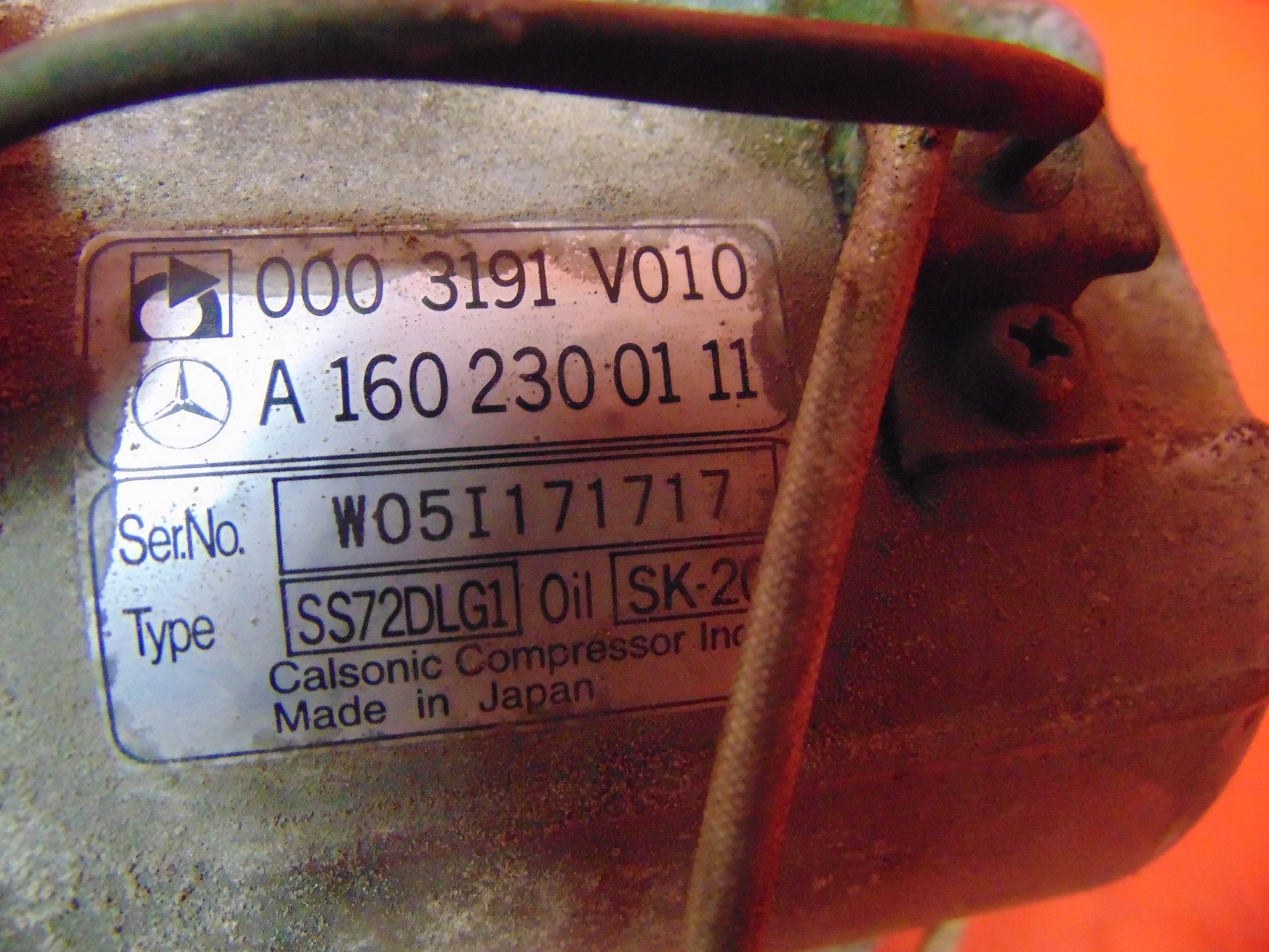SMART ForTwo 450 and compressor compressor; 0003191V010
