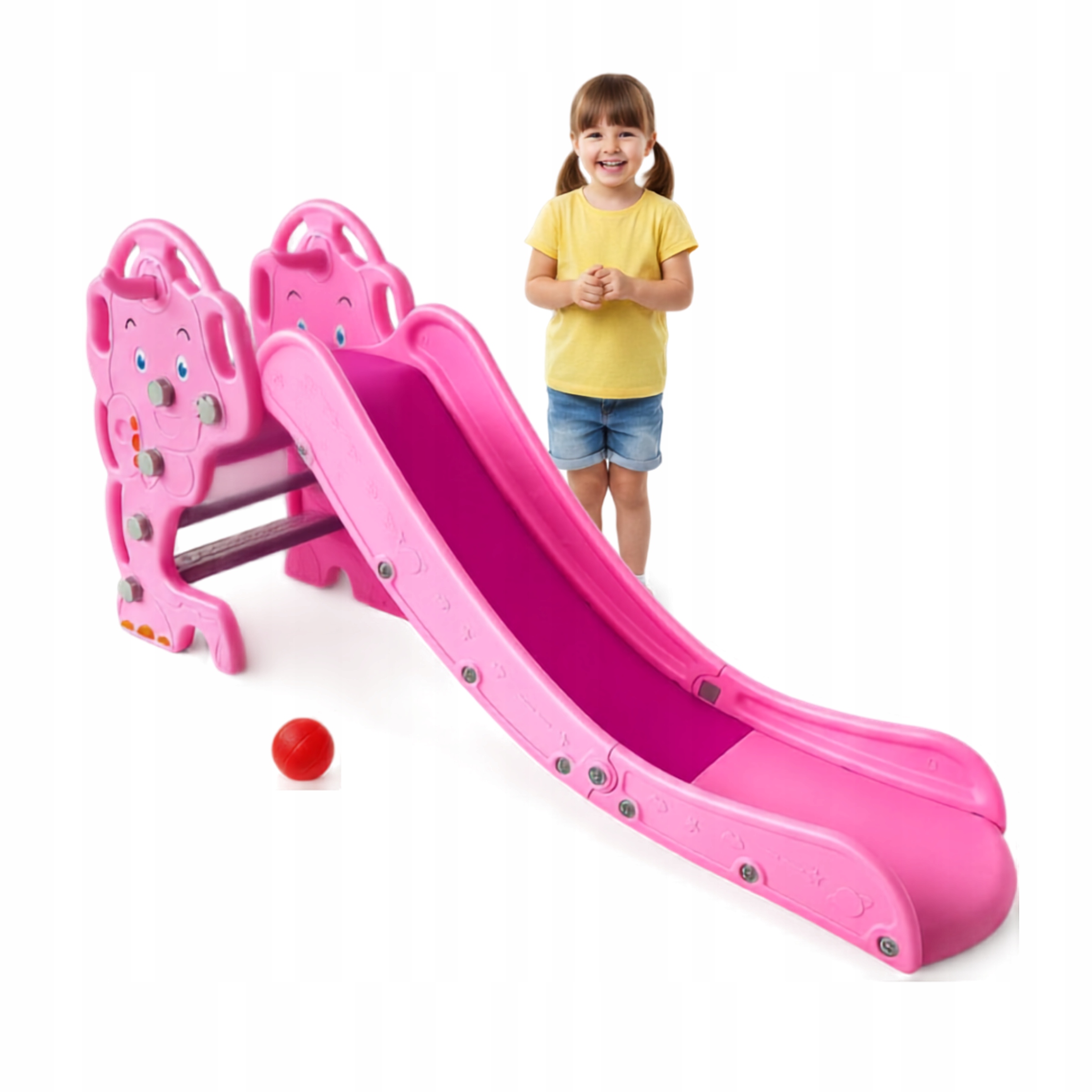 Zjeżdżalnia Dla Dzieci Aga4Kids 170 cm Różowa Ogrodowa Domowa Ślizgawka