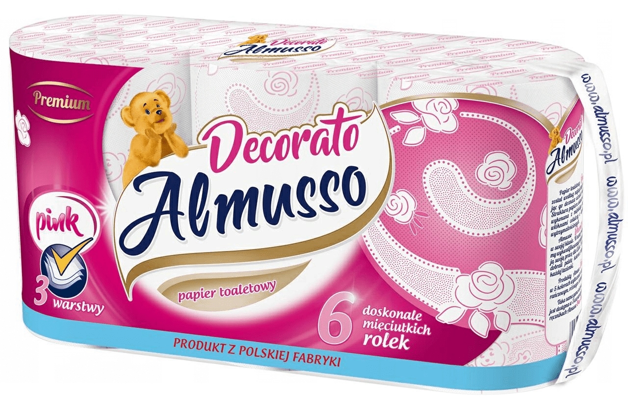 

Almusso Decorato Papier Toaletowy Różowy 6SZT