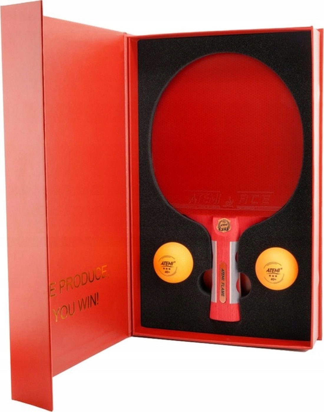 Pingpongová pálka na stolní tenis Atemi Flame CV 2 míčky ***