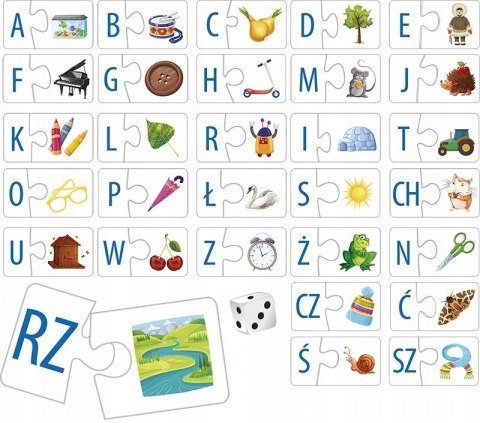 Puzzle Gra Poznaję Literki Edukacyjna Nauka Alfabetu 3+ Adamigo 5581 Rodzaj nauka czytania