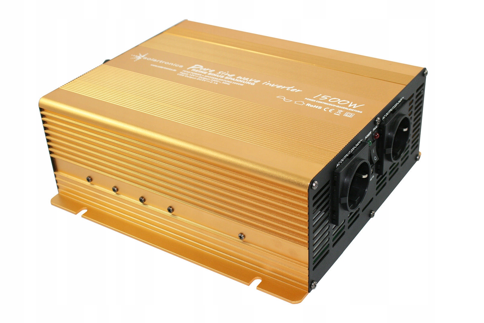 Menič Napätia Čistý Sinus 1500 Watt Solartronics 12V/230V Usb Gold