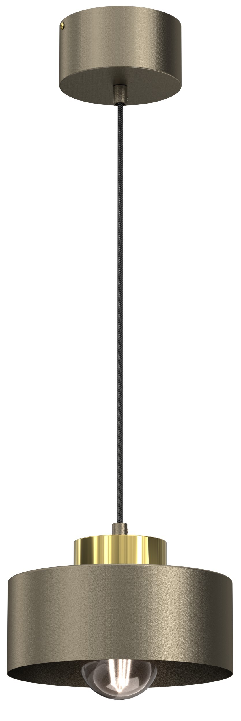 Závěsná lampa Marti Zlatá Šedá Kovové stínítko 1xE27 20 cm