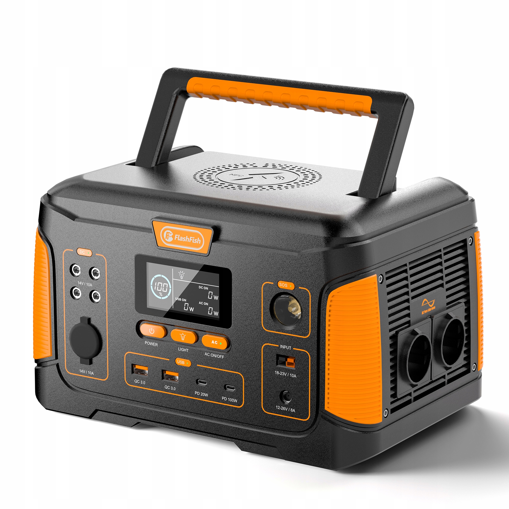 Bank Energii Awaryjna Stacja Zasilania FlashFish J1000Plus 1000W 932Wh Złącza USB