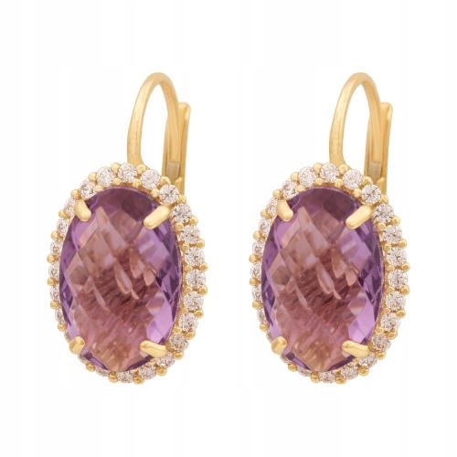 Zlaté 585 náušnice zdobené zirkony jako dárek k narozeninám pro maminku