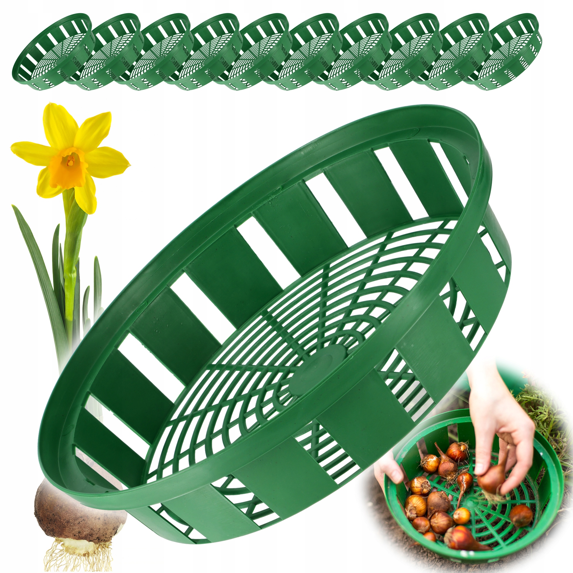 KOSZYK OSŁONKA DO SADZENIA CEBULEK 30cm 10x