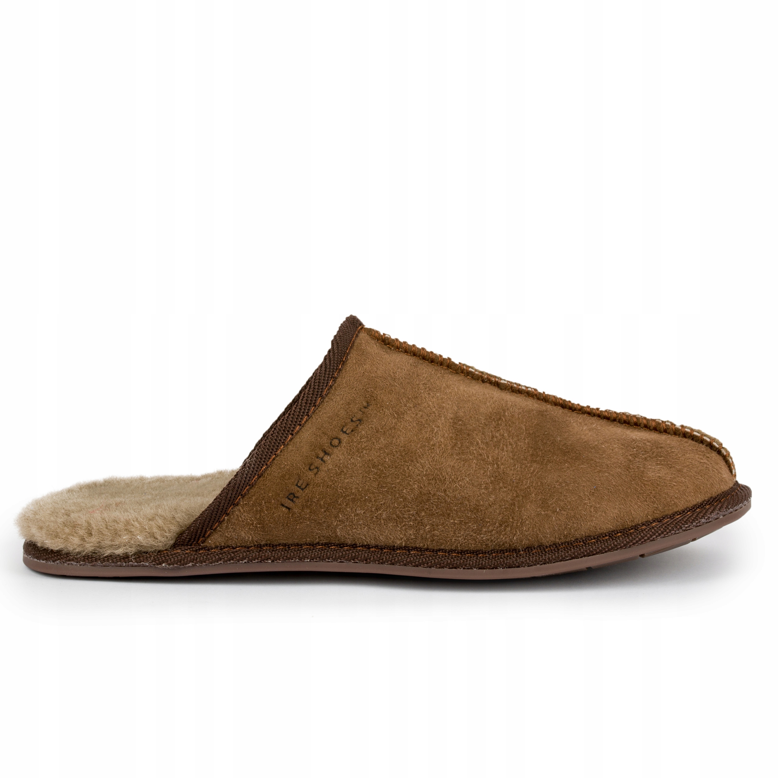 Papuče kožené, vlněné, zateplené na halušky, velikost 41