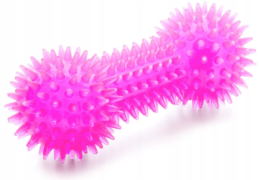 

Jk Animals Hantel Tpr z kolcami piszczący róż 15cm
