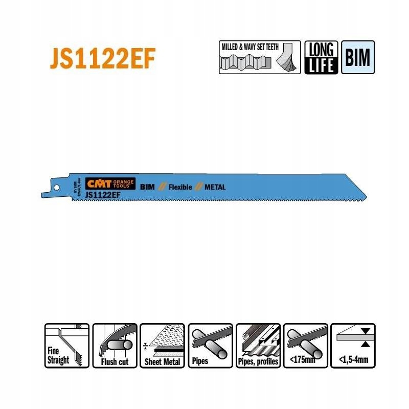 CMT PIŁA SZABLASTA 225mm 18TPI 5szt. JS1122EF-5