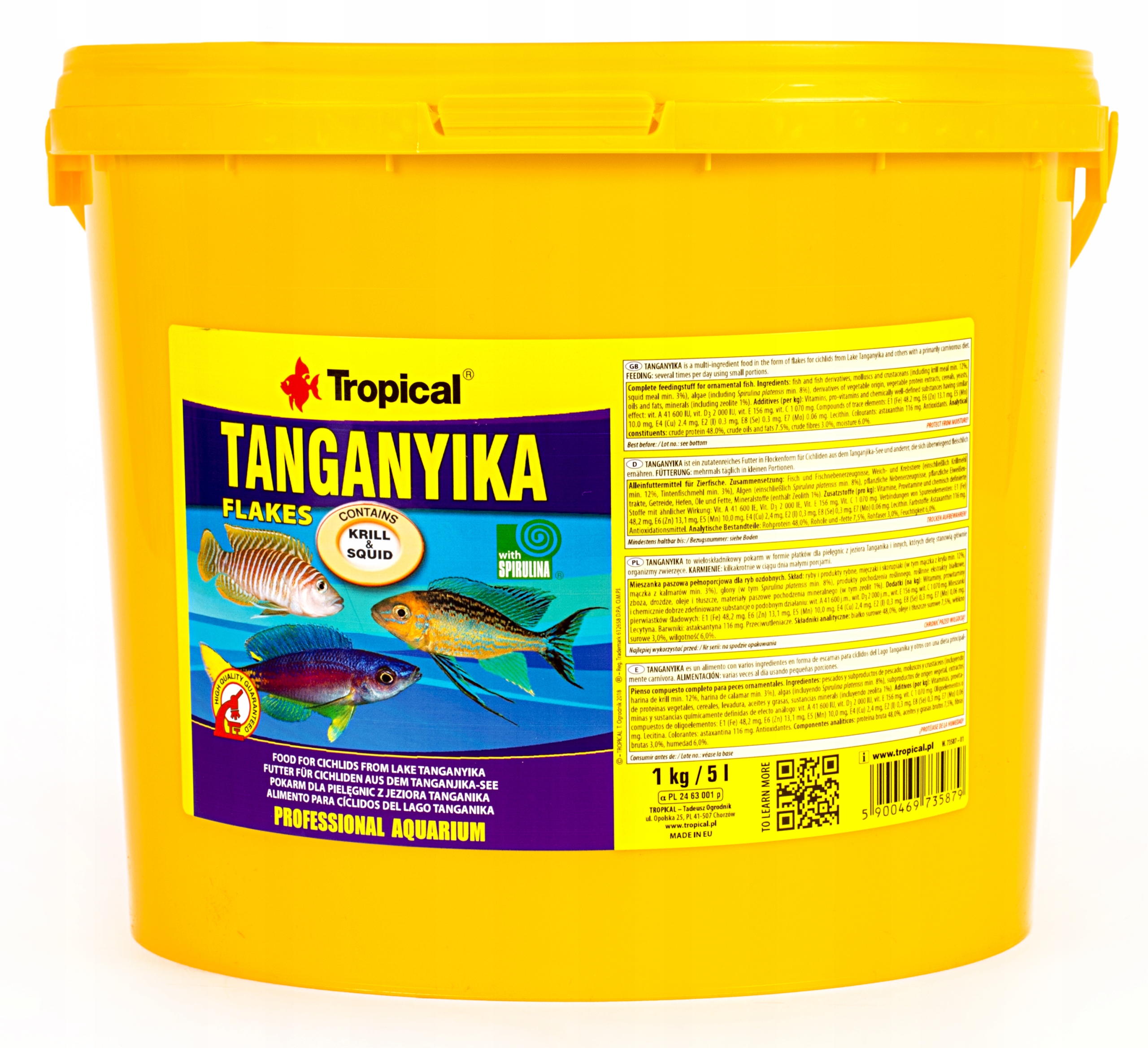 Tropical Tanganyika Flakes Wieloskładnikowy pokarm w formie płatków 5L