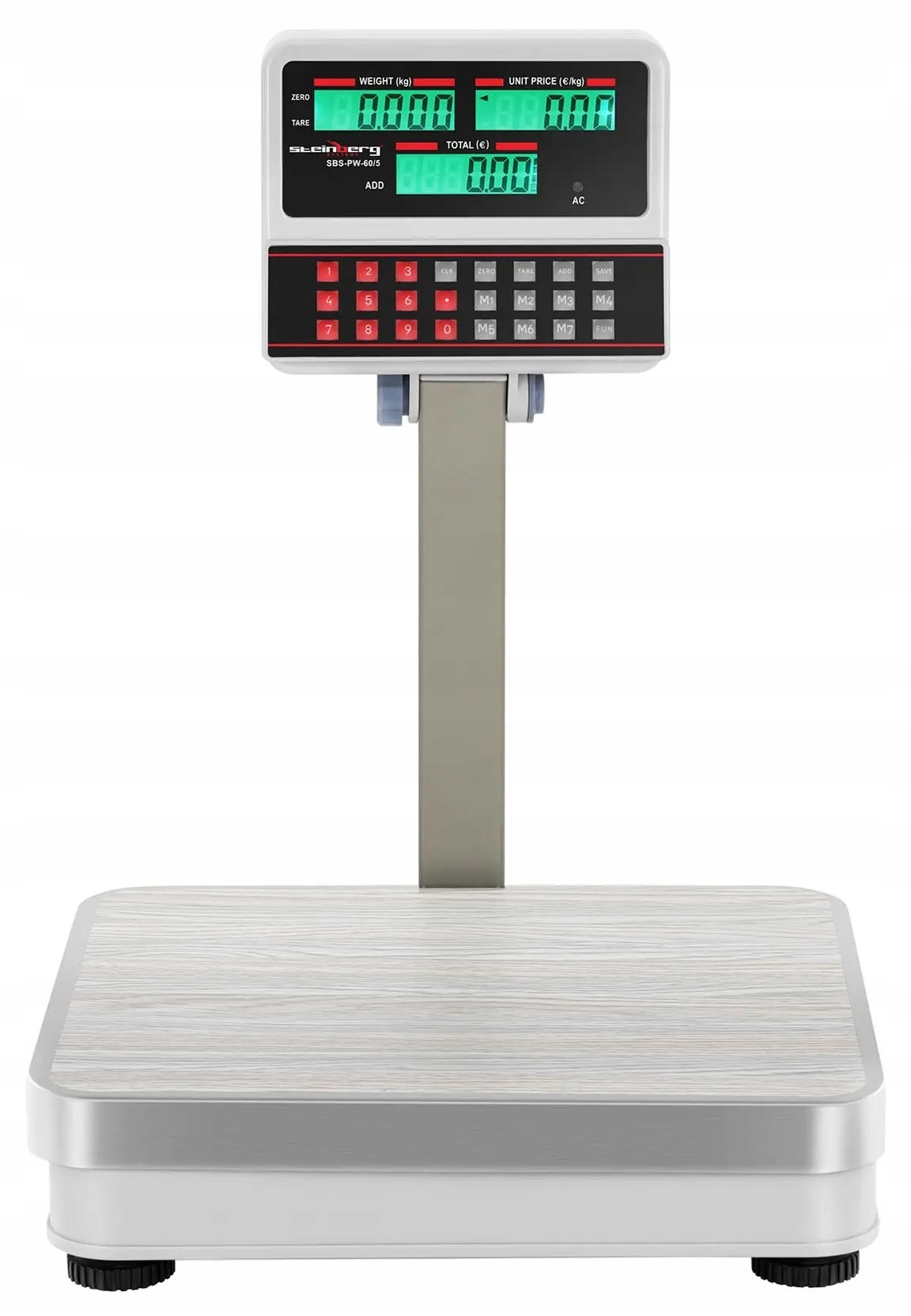 Waga sklepowa 60kg/5g LCD 35x30cm Steinberg Systems SBS-PW-60/5 10030110