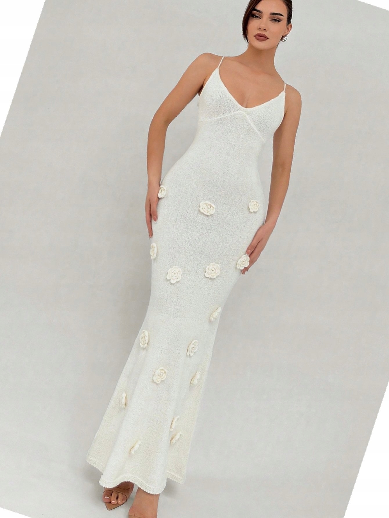Šaty Na každý den Maxi Letní Prázdninová Záda Pletená Odhalená S