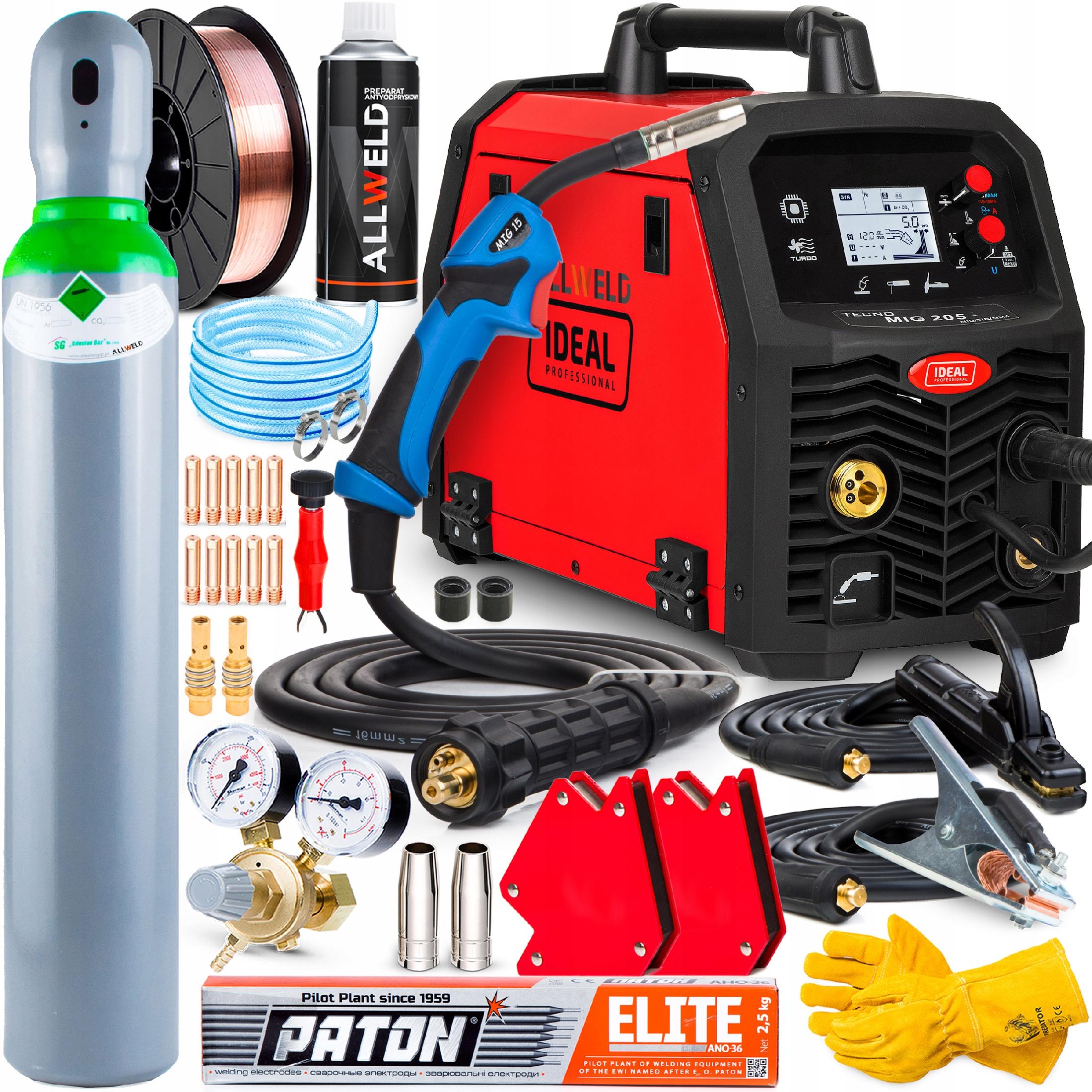 Spawarka Migomat Ideal Tecnomig 205 LCD V2 Synergia Alu Mig Mma Tig 200A