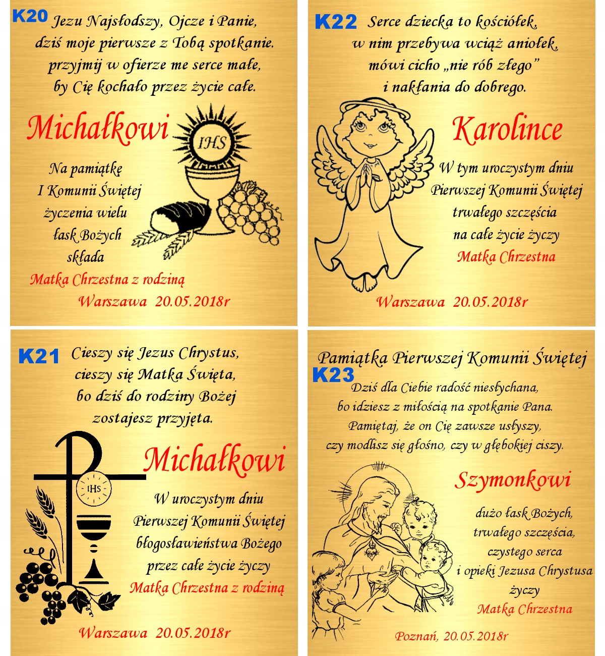 Złoty Różaniec 333 Chrzest Komunia Grawer Splot Inny splot