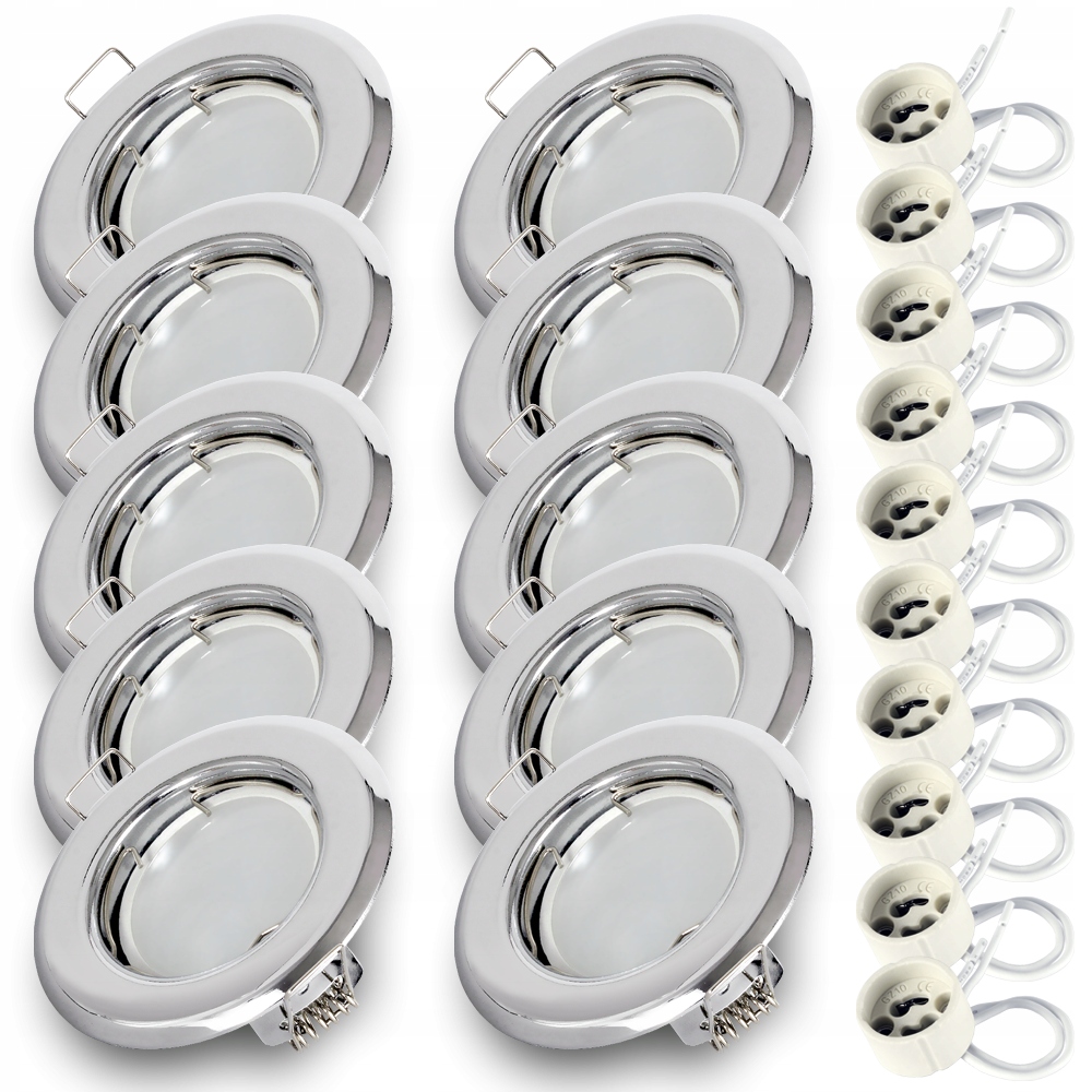 

10x Oprawa Oczko Led Chrom+ żar Led GU10 7W 6000K