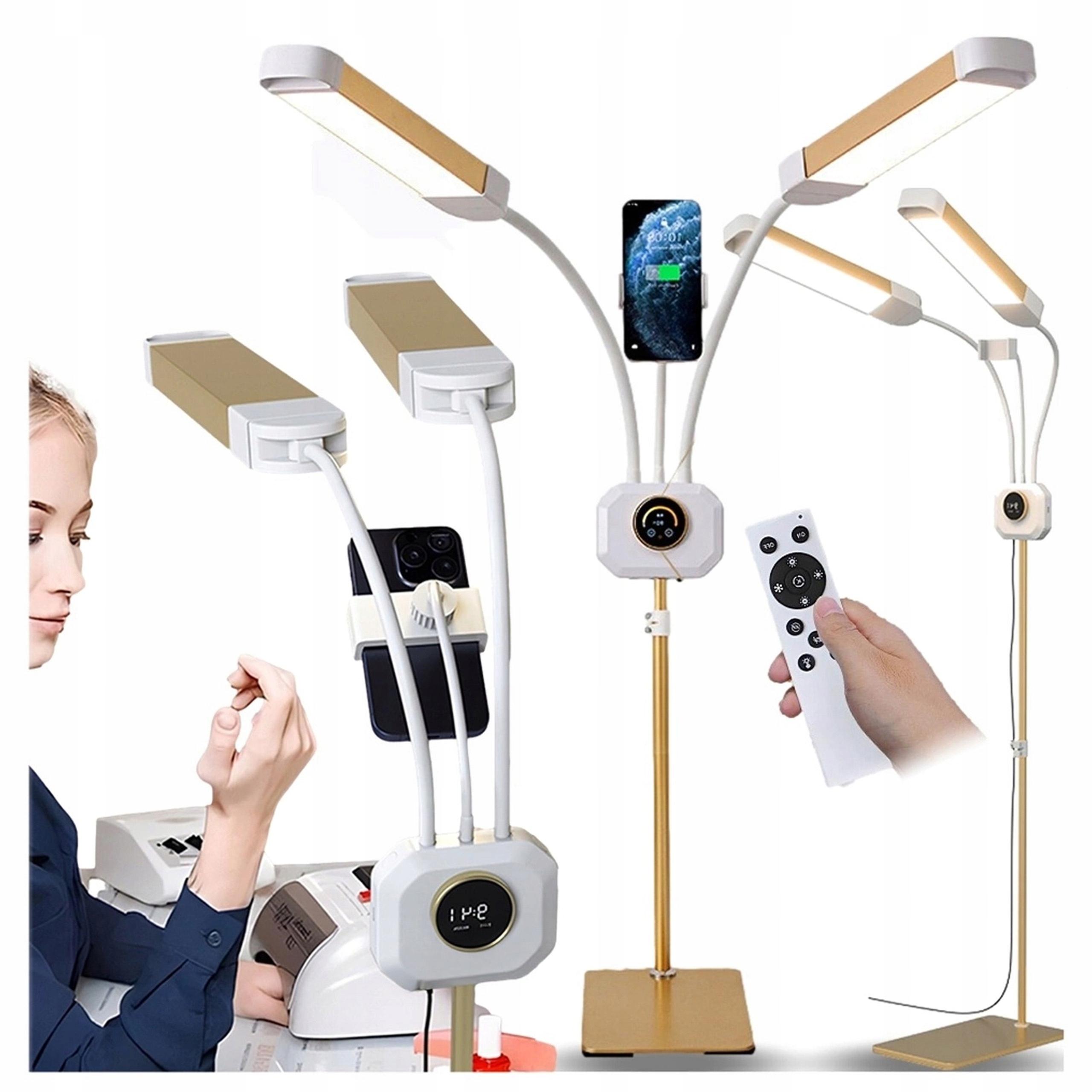 Kosmetická lampa Pro Led dvojitá, ohebná pro nehty a manikúru, pedikúru