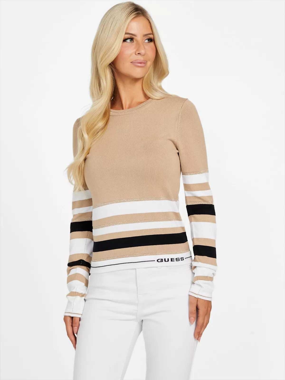 Guess dámský svetr Eco Cindy hnědý XL