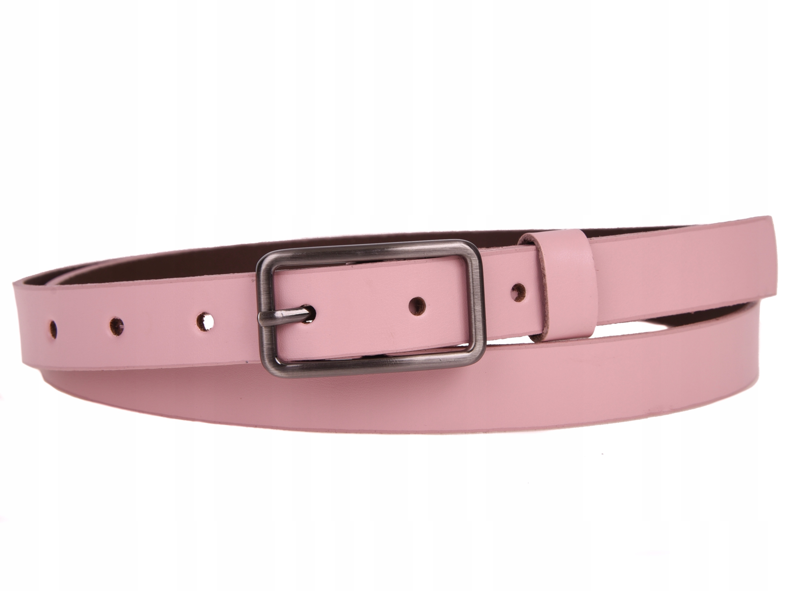 SKÓRZANY Pasek damski 2cm Pudrowy Róż 105 Kolekcja Damska 2cm