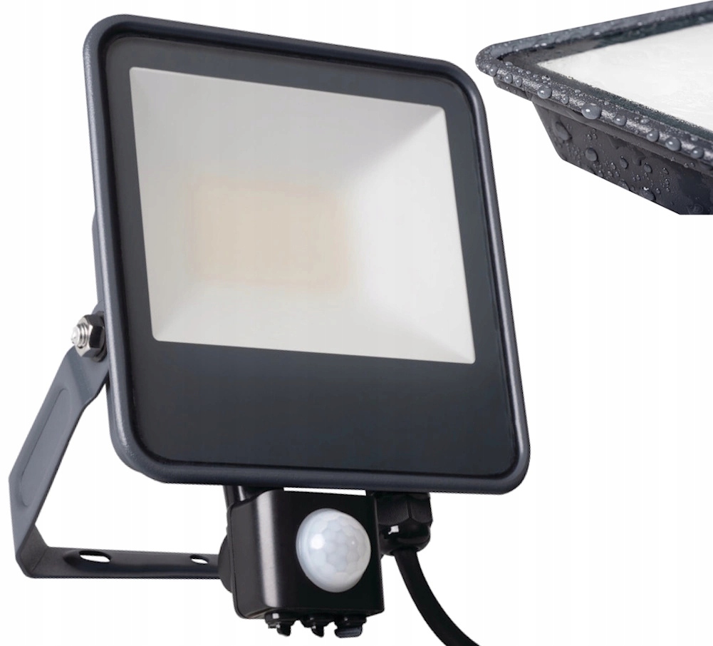 Halogenový Led reflektor s pohybovým senzorem 30W Bílý Neutrální 4000K Kanlux
