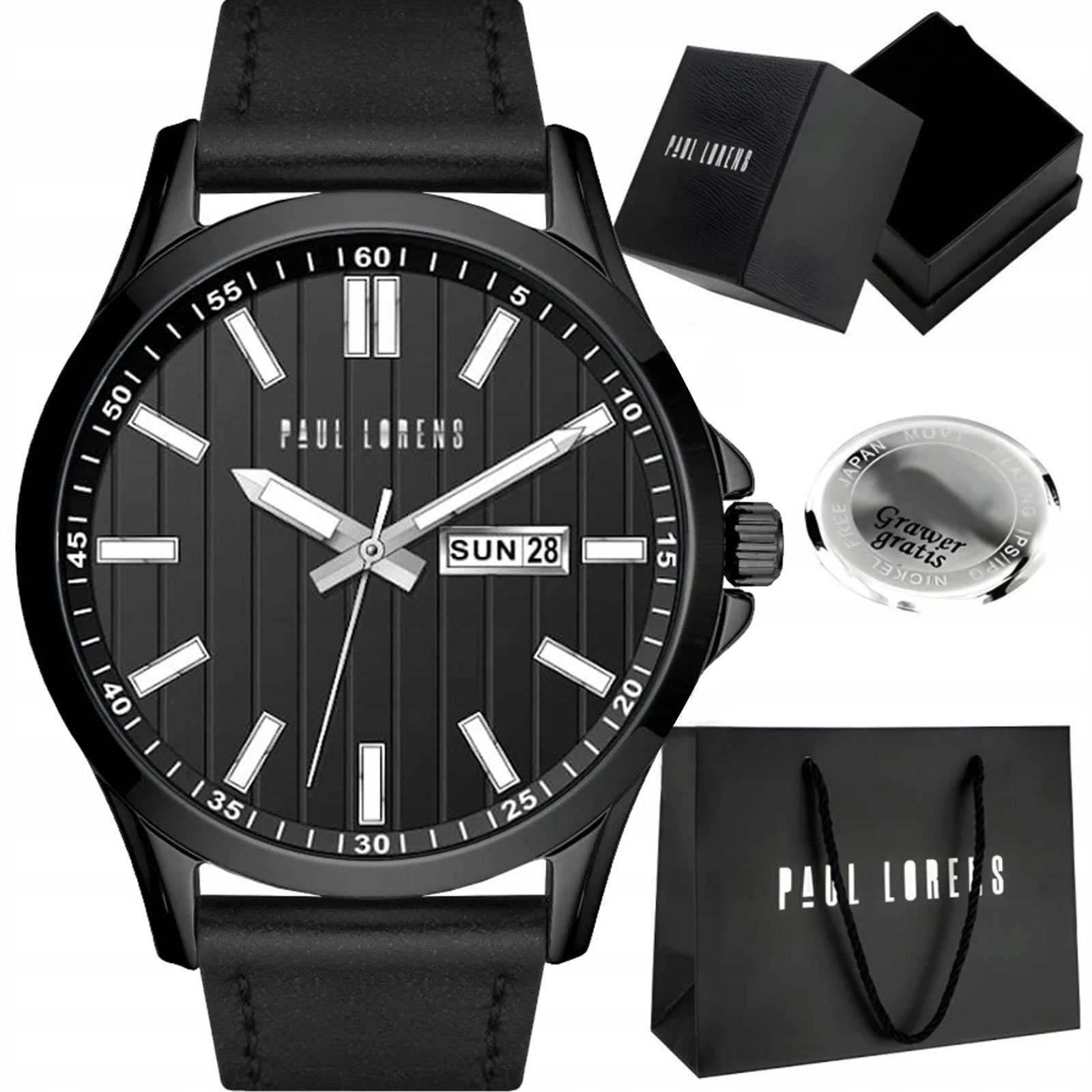 Pánské hodinky Paul Lorens Torent klasický ciferník s datumovkou Box Gravírování