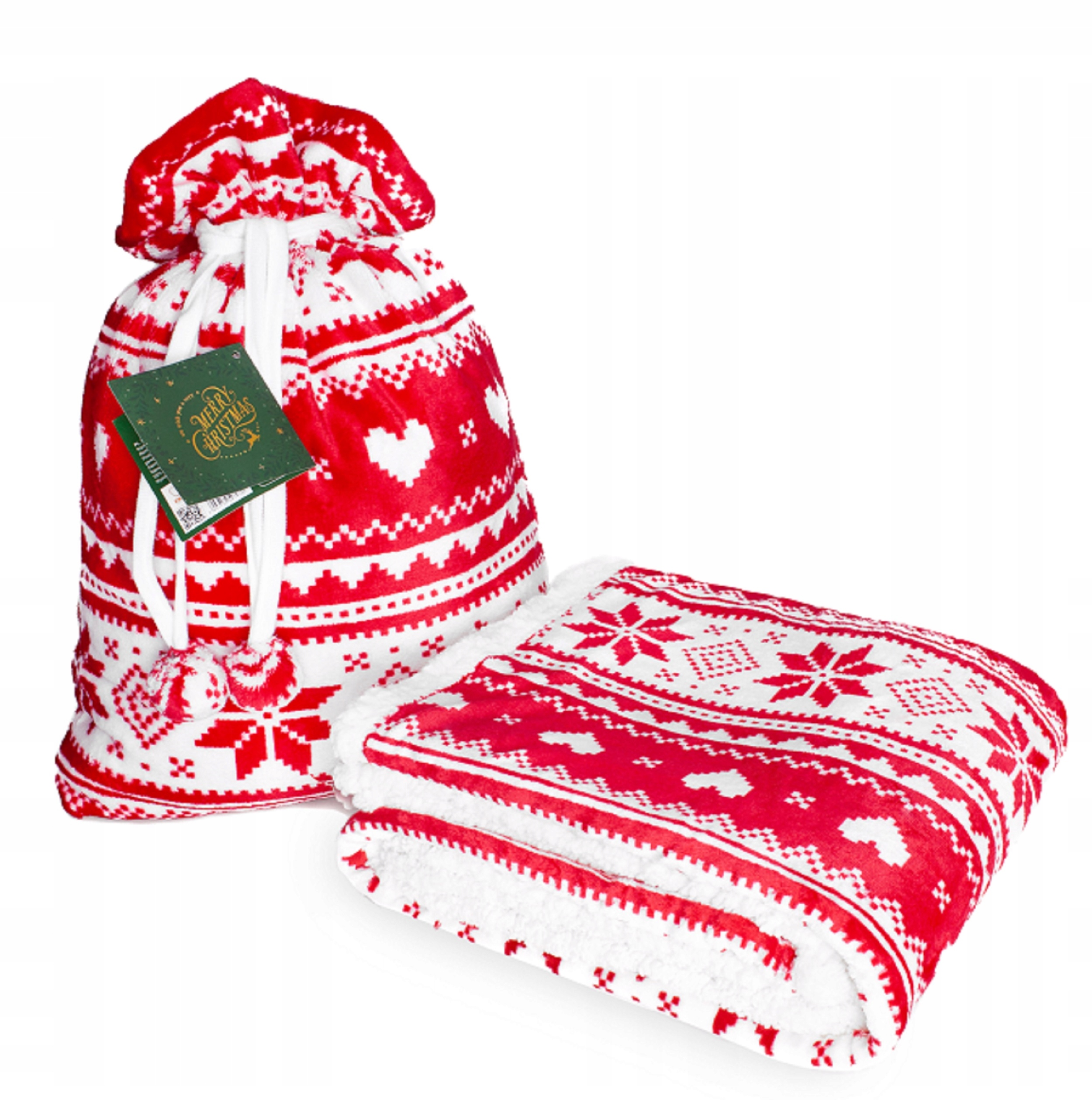 Teplá Vánoční Deka Jako Dárek V Sáčku Sherpa 150x200 Den Prarodičů