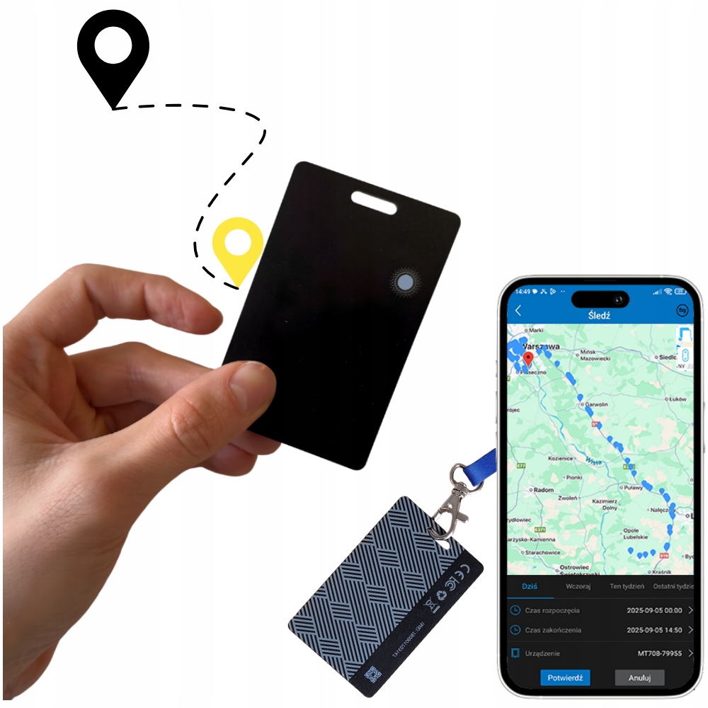 Diskrétní Lokátor Karta Blueototh MT713 S Miniaturou Pro 3 Roky Provozu