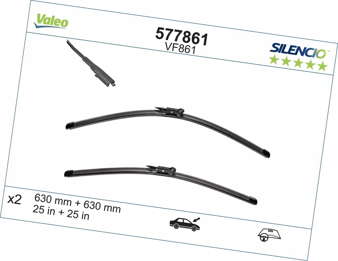 Pera vytěráková 630+630 plochá vf861 flatb Valeo 577861