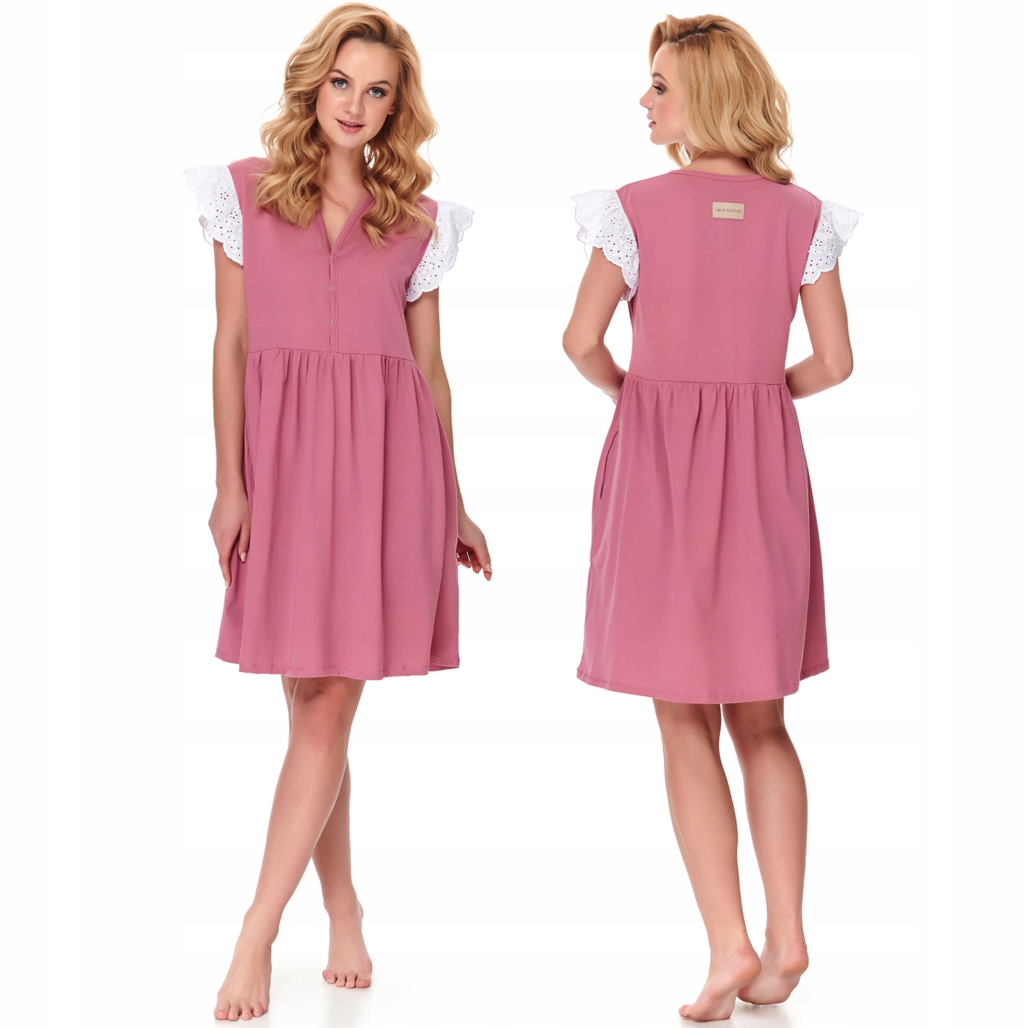 Doctor Nap TCB.9903 dolce vita růžová výšivka S noční Koszula Na Kojení