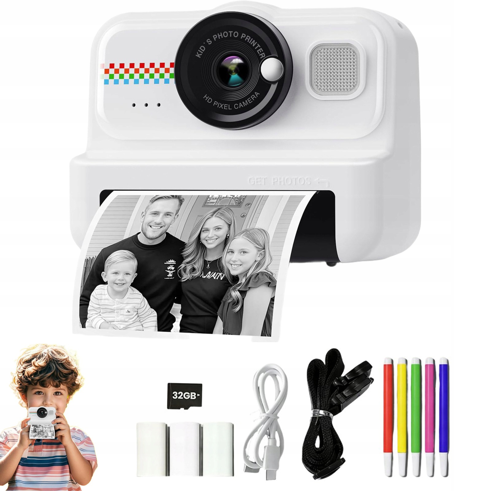 Dětský Instantní Fotoaparát Se Třemi Rolemi Papíru Pro Tisk